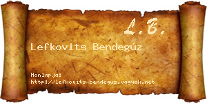 Lefkovits Bendegúz névjegykártya